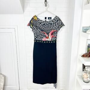 NWT Cavalli Class by Roberto Cavalli Printed Embellished Dress Size US 6